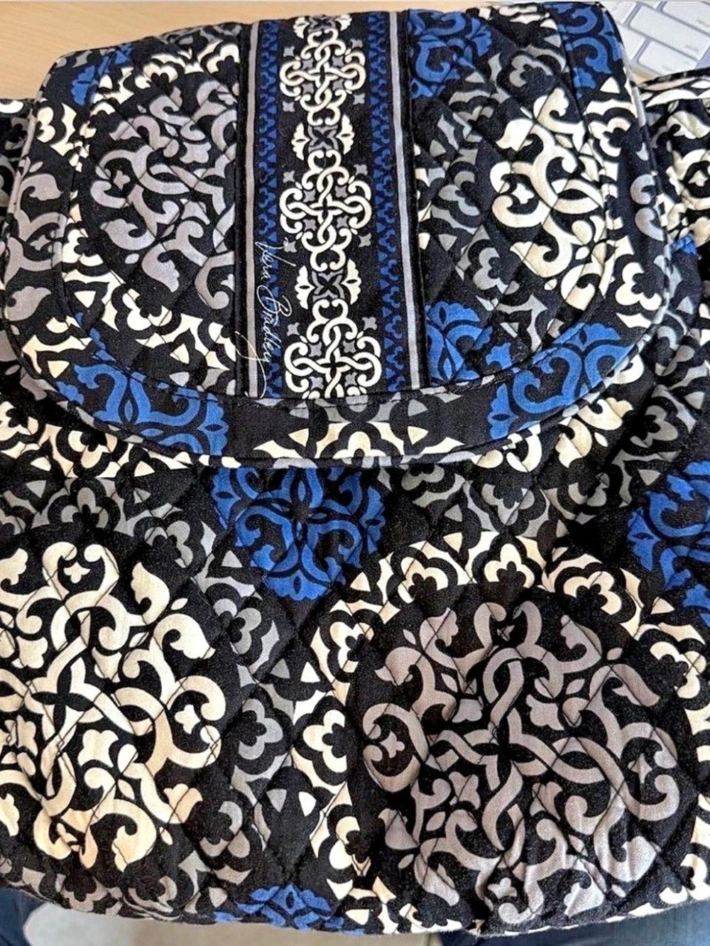 Vera Bradley Iconic XL Campus Backpack Black & Blue